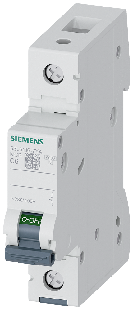Siemens 1x6a 1 Fazlı C Tipi Yavaş Karakterli 6 kA Otomatik Sigorta 5SL6106-7YA