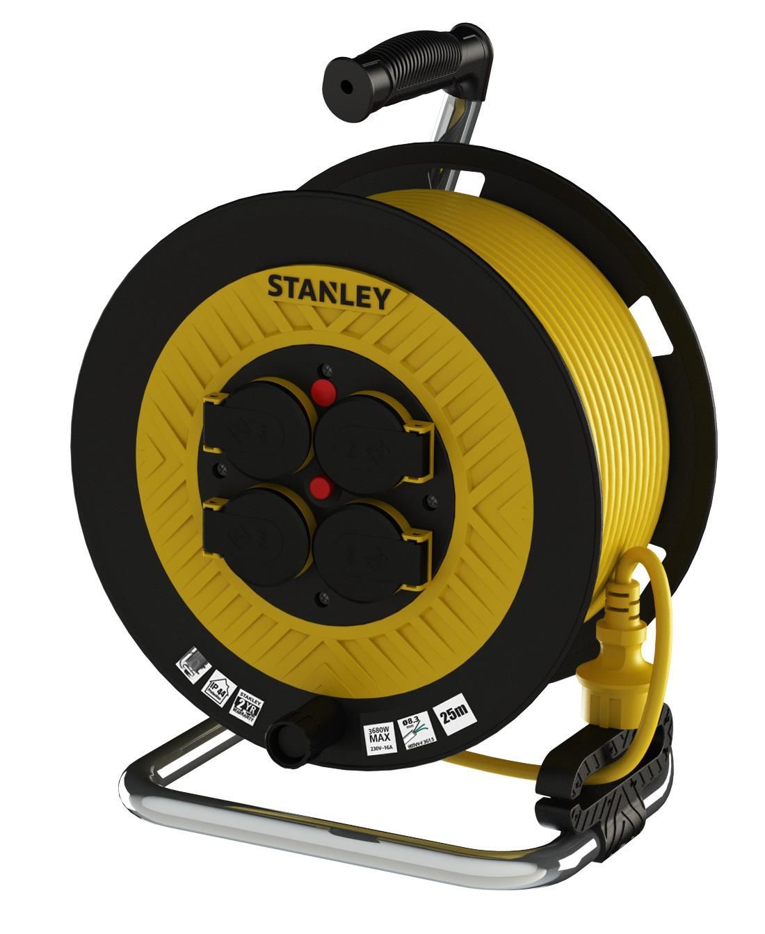 Stanley St-P Serisi Ip44 4 Soketli 25 Metre Makaralı Kablo / 3X2,5Mm SXECFL2RCSE