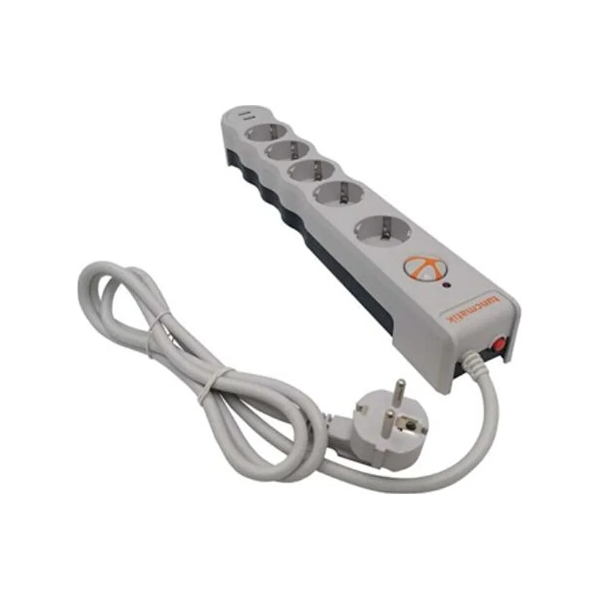 Tunçmatik Beşli 2 USB Girişli Akım Korumalı Priz Anahtarlı, 1.5 Metre Kablolu 1050 Joule TSK5015