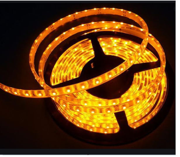 Cata 12 Volt Dış Mekan IP44 Slikonlu 10 Çipli Şerit Led Amber CT-4482 [5 Metre]