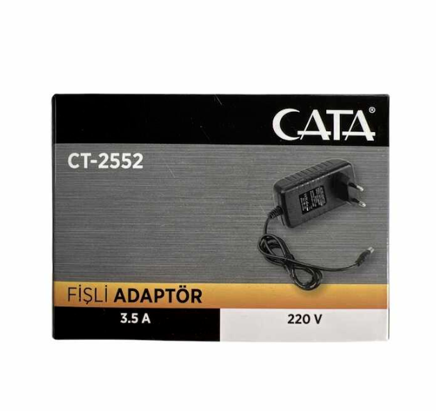 Cata 12V 3,5A Fişli Adaptör Plastik Kasa 24-42w IP44 5.5x2.5mm Jaklı CT-2552